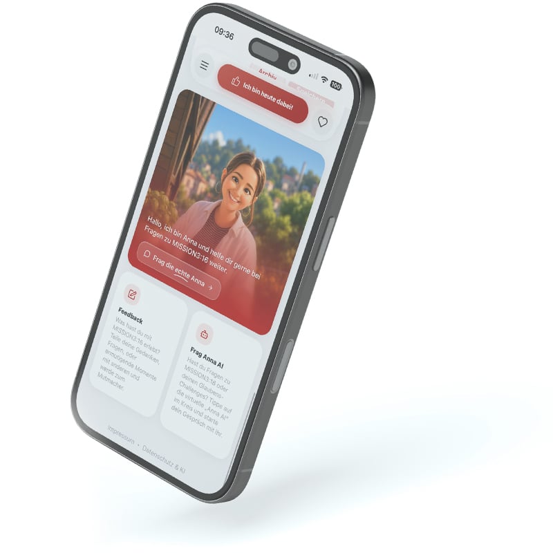 Ein Smartphone zeigt das Profil einer Frau in einer Sprachlern-App mit Chat- und Feedback-Optionen an.